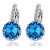 Platinum plated with ocean blue round crystal cute earrings 